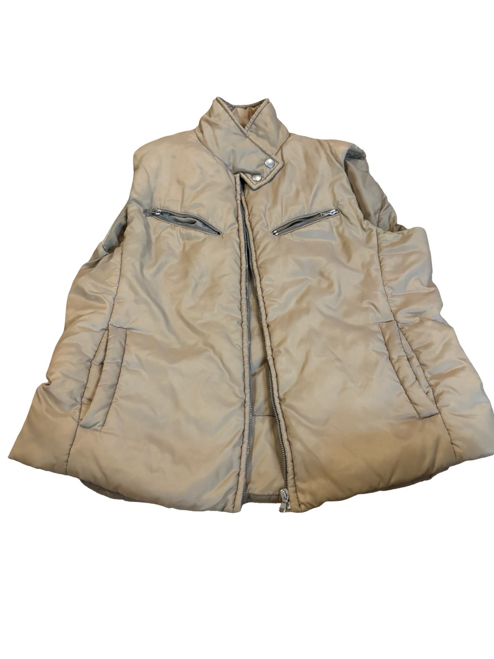 Benetton puffer vest Taglia gold / beige vest silver hardware